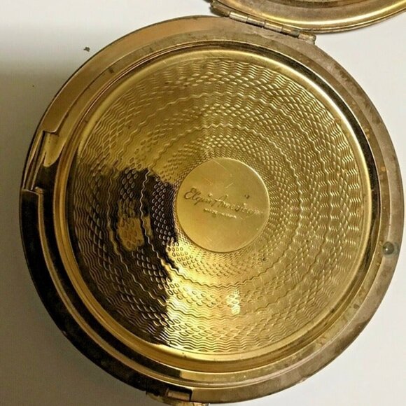 Vintage "1940" Elgin American Powder Compact No-Mirror Case Has Powder - Picture 1 of 5